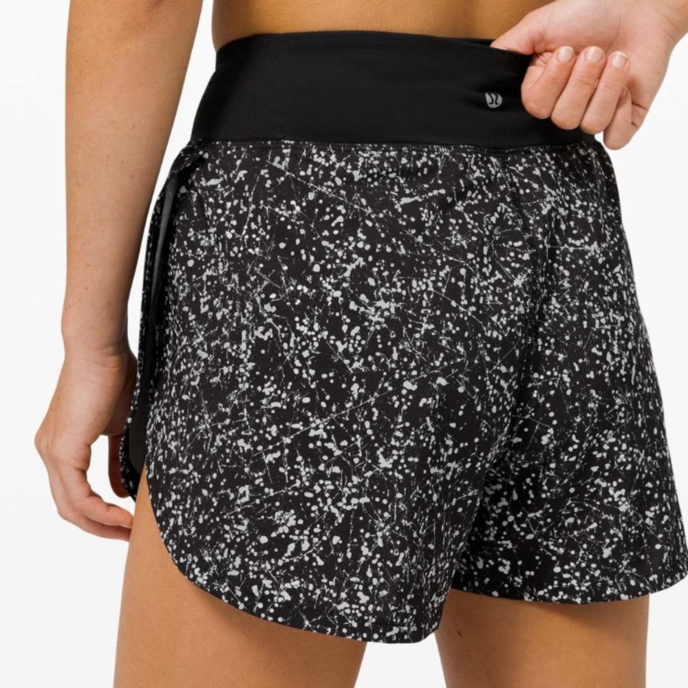 lululemon athletica Black Splatter Print Athletic Shorts